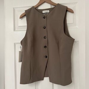 NWT Wilfred Brown Button-Up Sleeveless Vest